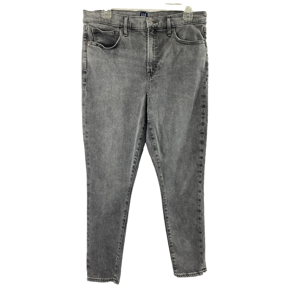 GAP 1969‎ Jeans Womens Size 12 Faded Black Denim True Skinny Stretch